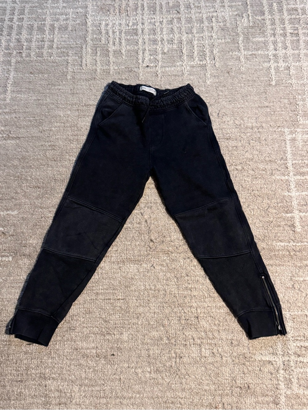 Zara kids black joggers size 9 zipper by jogger